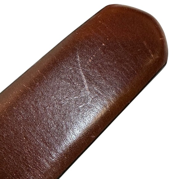 Tommy Bahama Mens Brown Genuine Leather Woven Belt Silver Buckle Size 36 - Picture 13 of 13